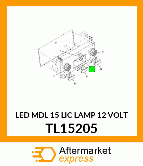 LED MDL 15 LIC LAMP 12 VOLT TL15205