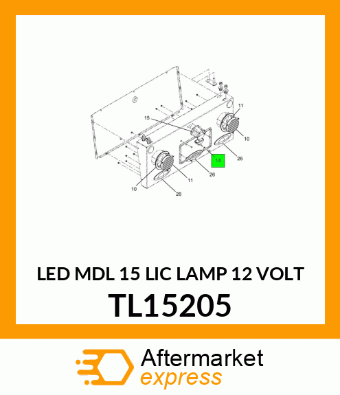 LED MDL 15 LIC LAMP 12 VOLT TL15205