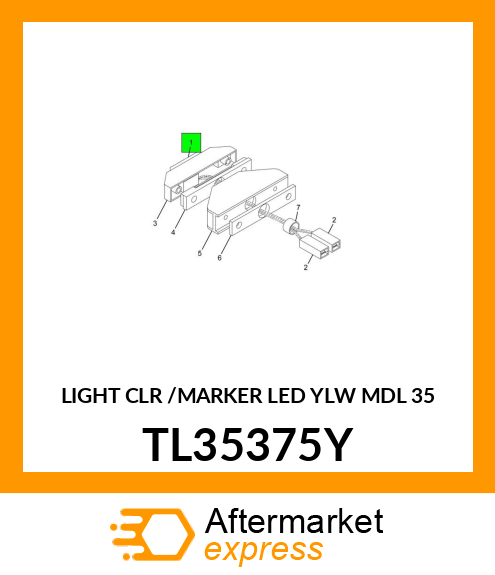 LIGHT CLR /MARKER LED YLW MDL 35 TL35375Y