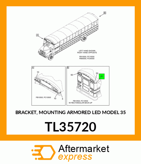 BRACKET, MOUNTING ARMORED LED MODEL 35 TL35720