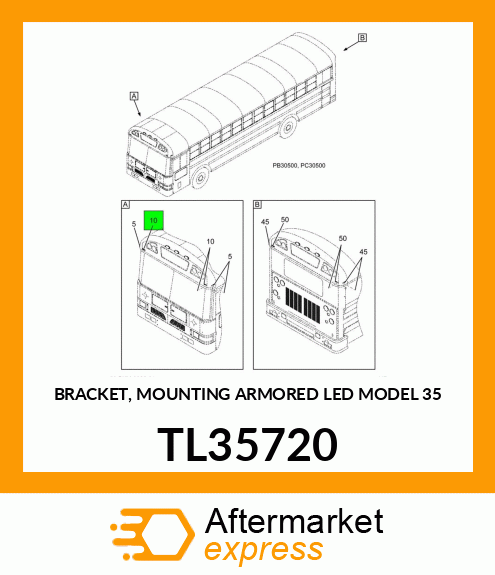 BRACKET, MOUNTING ARMORED LED MODEL 35 TL35720