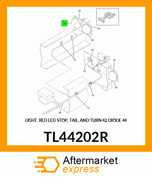 LIGHT, RED LED STOP, TAIL, AND TURN 42 DIODE 44 TL44202R