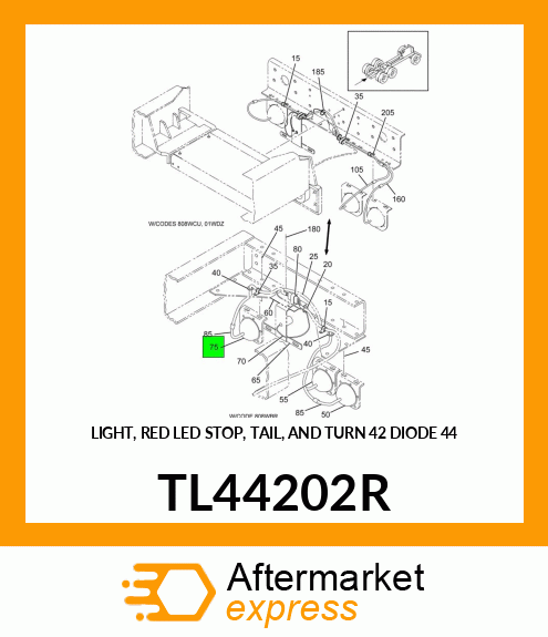 LIGHT, RED LED STOP, TAIL, AND TURN 42 DIODE 44 TL44202R