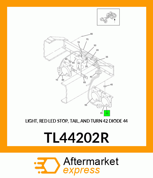 LIGHT, RED LED STOP, TAIL, AND TURN 42 DIODE 44 TL44202R