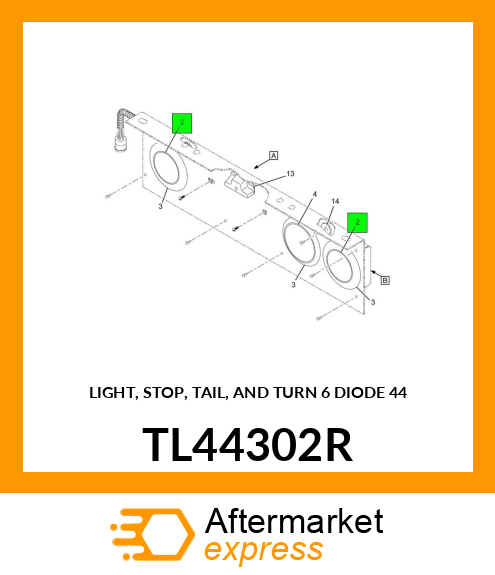 LIGHT, STOP, TAIL, AND TURN 6 DIODE 44 TL44302R