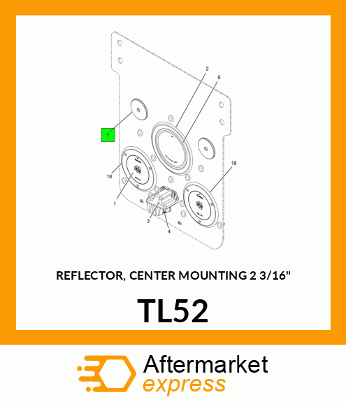 REFLECTOR, CENTER MOUNTING 2 3/16" TL52