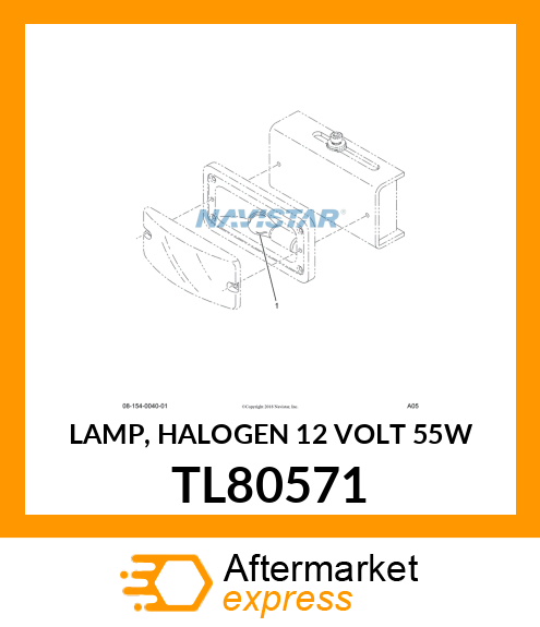 LAMP, HALOGEN 12 VOLT 55W TL80571