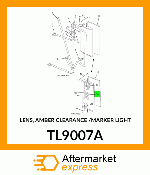 LENS, AMBER CLEARANCE /MARKER LIGHT TL9007A