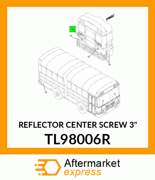 REFLECTOR CENTER SCREW 3" TL98006R