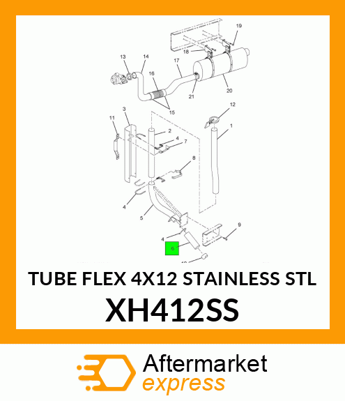 TUBE FLEX 4X12 STAINLESS STL XH412SS