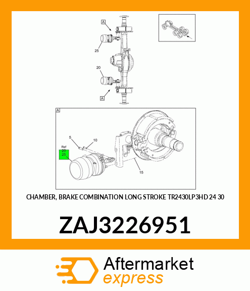 CHAMBER, BRAKE COMBINATION LONG STROKE TR2430LP3HD 24 30 ZAJ3226951