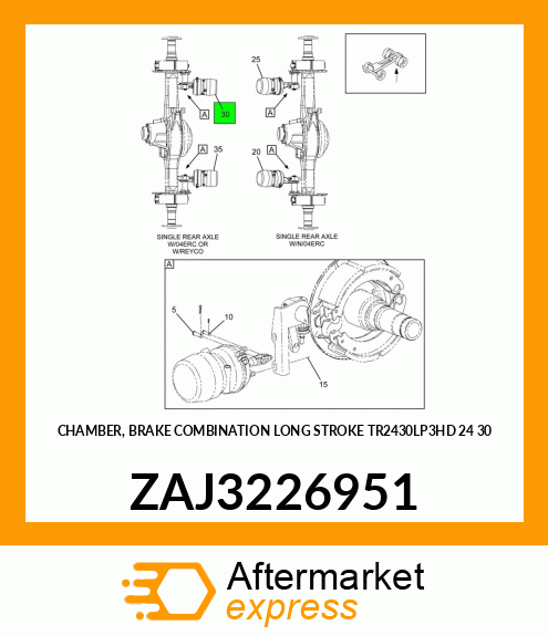 CHAMBER, BRAKE COMBINATION LONG STROKE TR2430LP3HD 24 30 ZAJ3226951