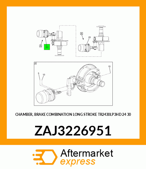 CHAMBER, BRAKE COMBINATION LONG STROKE TR2430LP3HD 24 30 ZAJ3226951