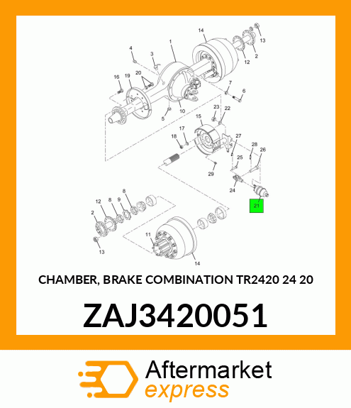 CHAMBER, BRAKE COMBINATION TR2420 24 20 ZAJ3420051