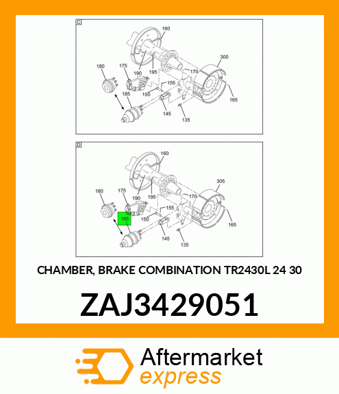 CHAMBER, BRAKE COMBINATION TR2430L 24 30 ZAJ3429051