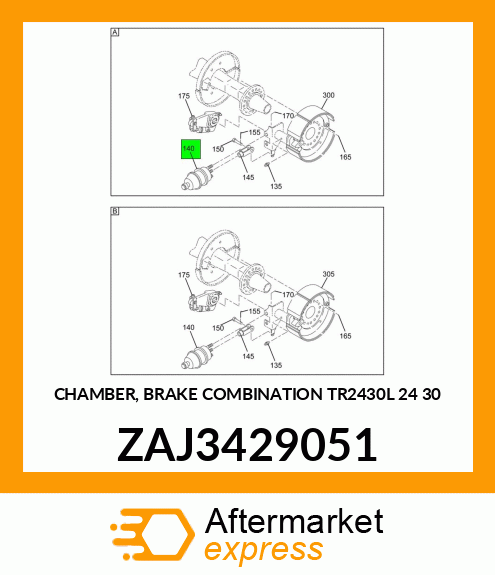 CHAMBER, BRAKE COMBINATION TR2430L 24 30 ZAJ3429051