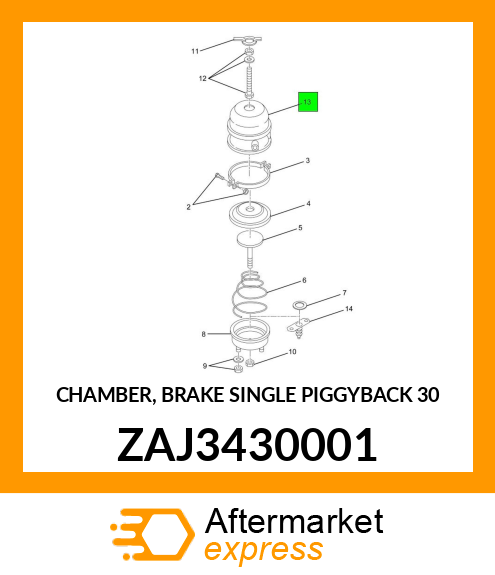 CHAMBER, BRAKE SINGLE PIGGYBACK 30 ZAJ3430001