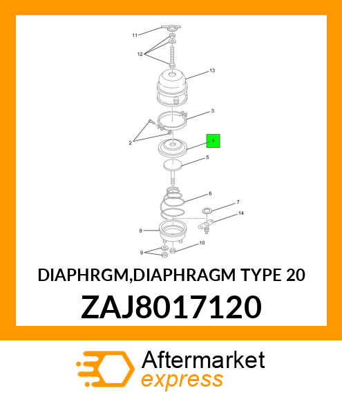 DIAPHRGM,DIAPHRAGM TYPE 20 ZAJ8017120