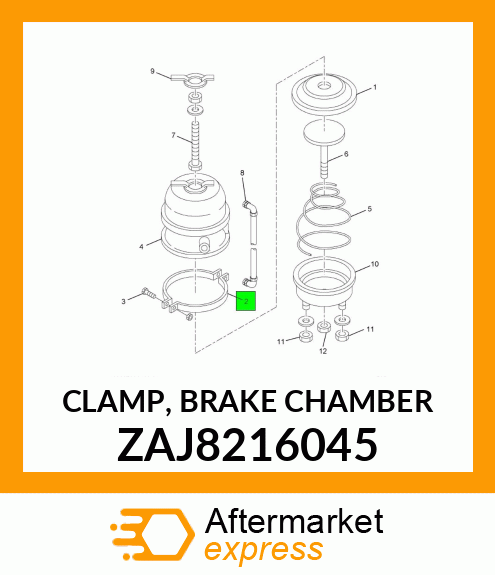 CLAMP, BRAKE CHAMBER ZAJ8216045