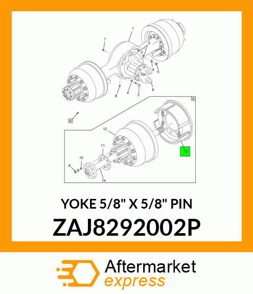 YOKE 5/8" X 5/8" PIN ZAJ8292002P