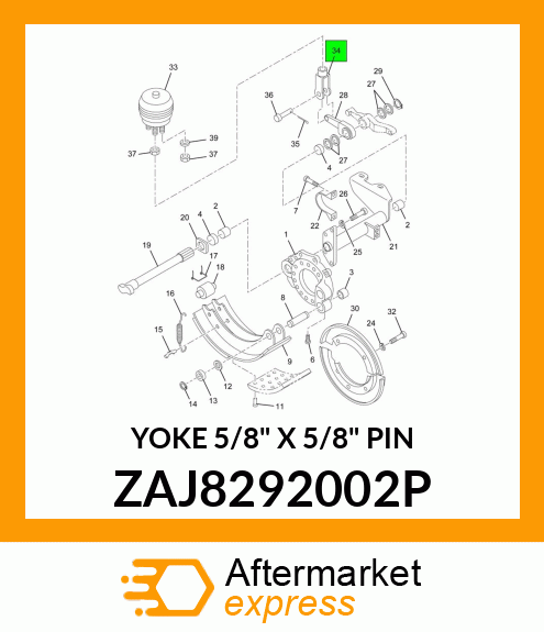 YOKE 5/8" X 5/8" PIN ZAJ8292002P