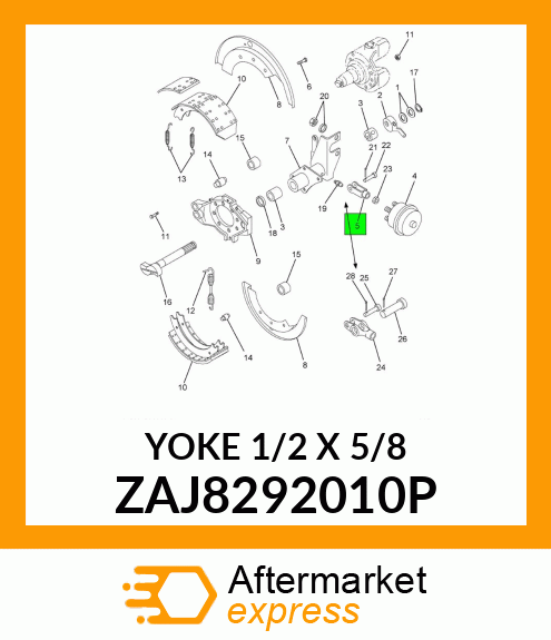 YOKE 1/2" X 5/8" ZAJ8292010P