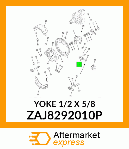 YOKE 1/2" X 5/8" ZAJ8292010P