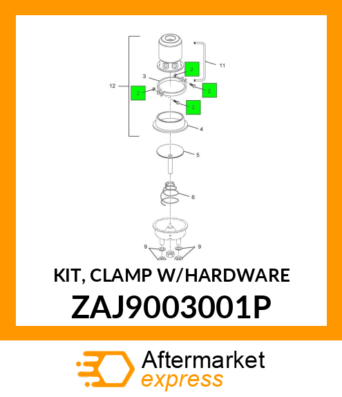 KIT, CLAMP W/HARDWARE ZAJ9003001P