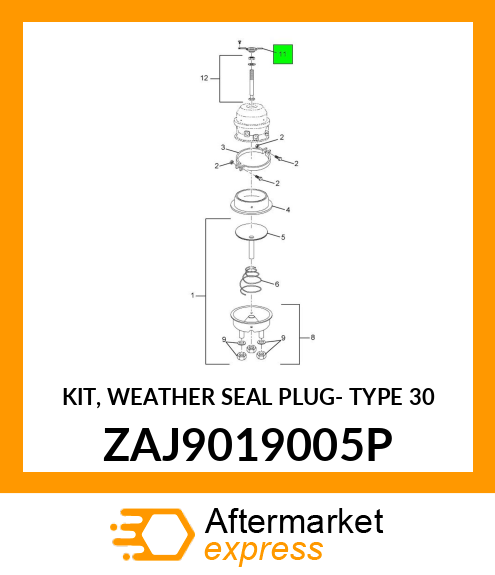 KIT, WEATHER SEAL PLUG- TYPE 30 ZAJ9019005P