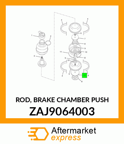 ROD, BRAKE CHAMBER PUSH ZAJ9064003