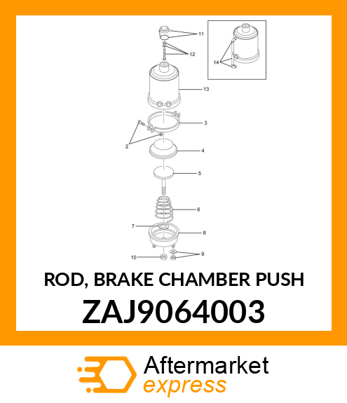 ROD, BRAKE CHAMBER PUSH ZAJ9064003