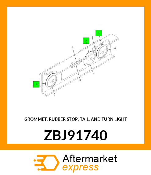 GROMMET, RUBBER STOP, TAIL, AND TURN LIGHT ZBJ91740