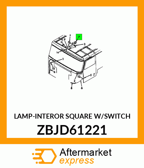 LAMP-INTEROR SQUARE W/SWITCH ZBJD61221
