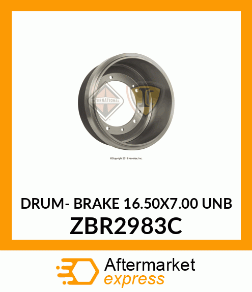 DRUM- BRAKE 16.50X7.00 UNB ZBR2983C