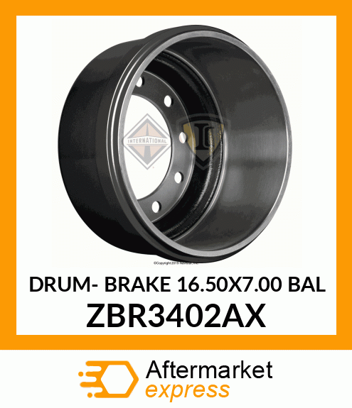 DRUM- BRAKE 16.50X7.00 BAL ZBR3402AX