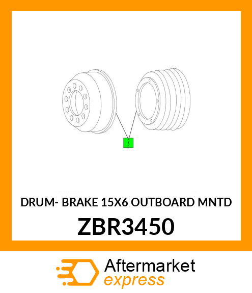 DRUM- BRAKE 15X6 OUTBOARD MNTD ZBR3450