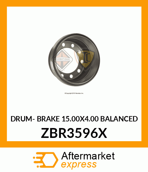 DRUM- BRAKE 15.00X4.00 BALANCED ZBR3596X