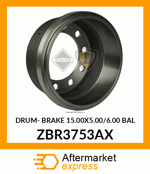 DRUM- BRAKE 15.00X5.00/6.00 BAL ZBR3753AX