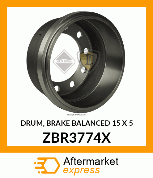 DRUM, BRAKE BALANCED 15" X 5" ZBR3774X