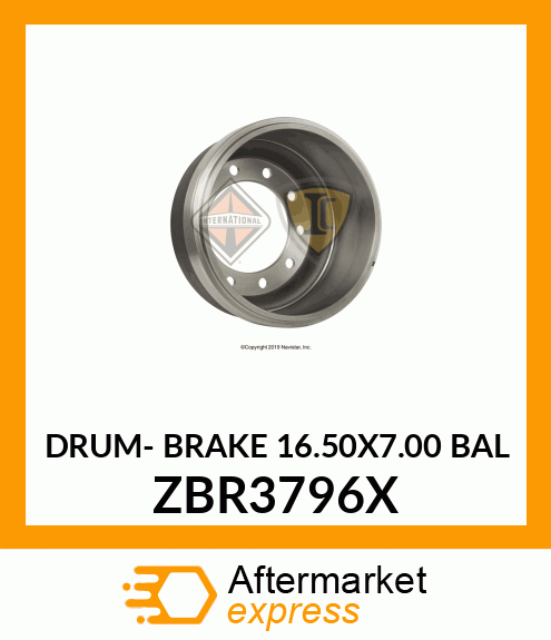 DRUM- BRAKE 16.50X7.00 BAL ZBR3796X