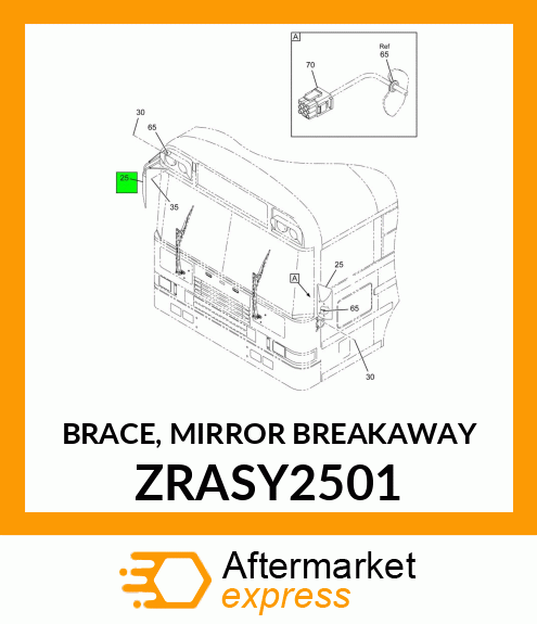 BRACE, MIRROR BREAKAWAY ZRASY2501