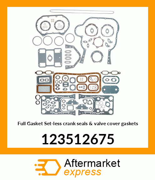 Full Gasket Set-less crank seals & valve cover gaskets 123512675