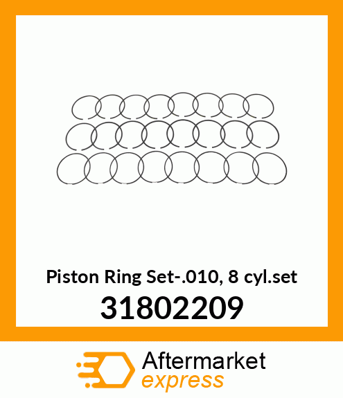 Piston Ring Set-.010, 8 cyl.set 31802209