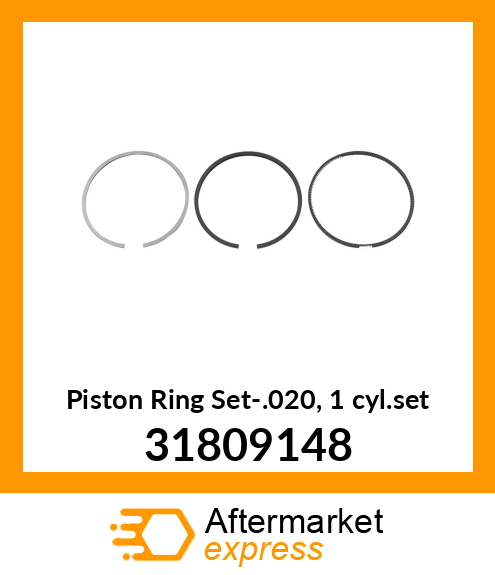 Piston Ring Set-.020, 1 cyl.set 31809148