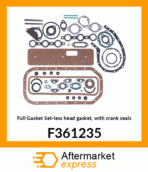 Full Gasket Set-less head gasket, with crank seals F361235