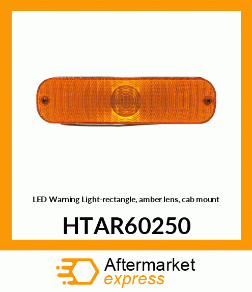 LED Warning Light-rectangle, amber lens, cab mount HTAR60250