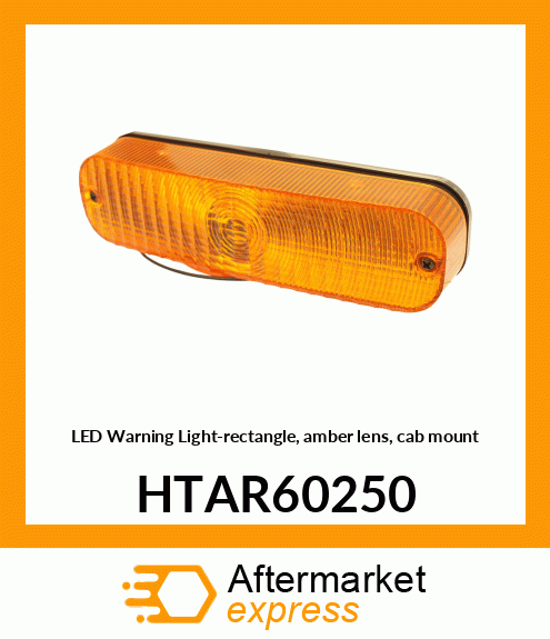 LED Warning Light-rectangle, amber lens, cab mount HTAR60250