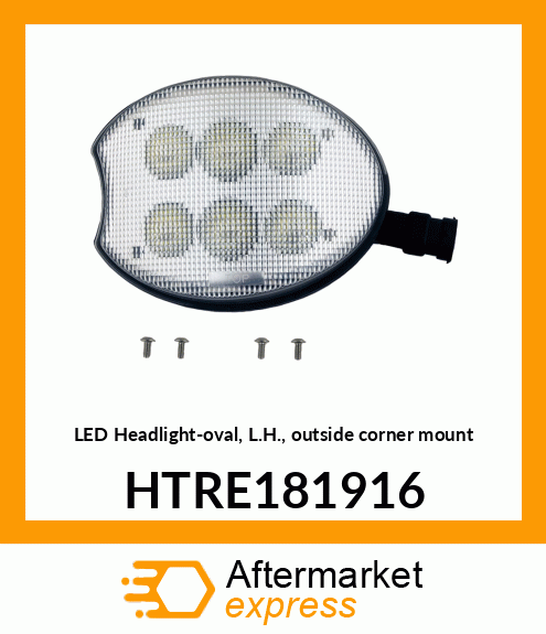 LED Headlight-oval, L.H., outside corner mount HTRE181916