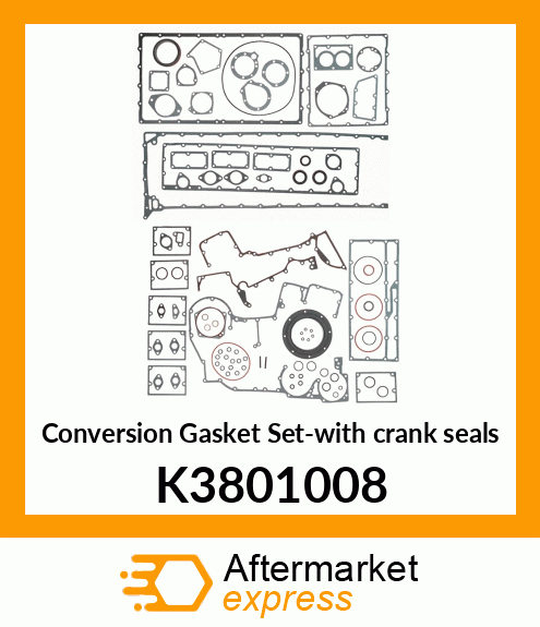 Conversion Gasket Set-with crank seals K3801008