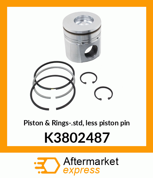 Piston & Rings-.std, less piston pin K3802487